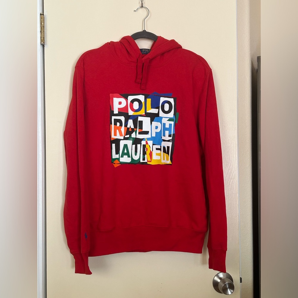 Ralph Lauren Men’s Graphic Hoodie Sweater Medium With Pockets Brand New